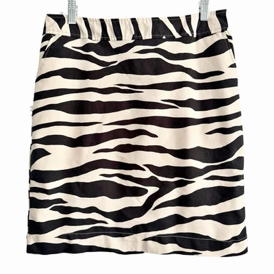Merona ☆ Falda recta elástica con estampado de cebra ☆ Forrada ☆ Talla 6 Foto 1 de 3