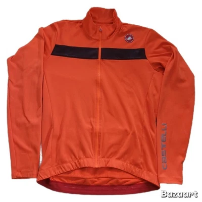 Chaqueta de ciclismo Castelli para hombre naranja brillante manga larga cremallera polar 2XL ¡BONITA! Foto 1 de 4