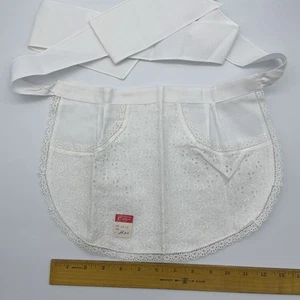 Confezioni Grembiule Bianco Occhiello Cameriera Vita Cosplay, Made in Italy - Foto 1 di 7