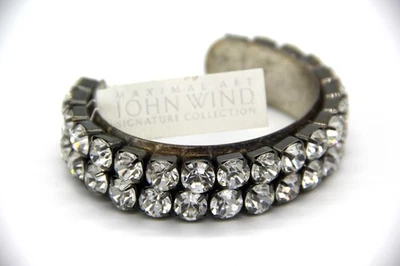 Bracelete John Wind Signature Collection com punho de strass peça de declaração - Imagem 1 de 4