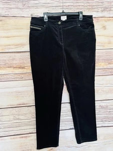 Chico’s Women’s Black High Rise Straight Leg Corduroy Pants Size 2.5 (L/14) - Picture 1 of 13