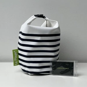 Borsa tote LONGCHAMP La Pliage Mariniere da viaggio piccola in nylon bianco navy - Foto 1 di 23