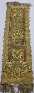 Antique Metallic Embroidery & Trim Panel with Silver Shall Lace 79x25cm - Picture 1 of 12