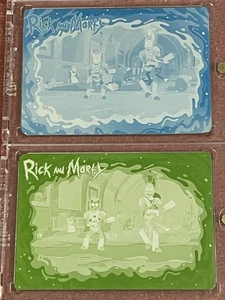 Rick & Morty Cryptozoic Seas 2 Printing Plate Cyan & Yellow FEELS GOOD Base #40 - Picture 1 of 4