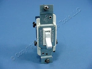 Leviton Residential Grade White 3-Way Toggle Light Switch 15A EARLESS 1453-4W - Picture 1 of 5