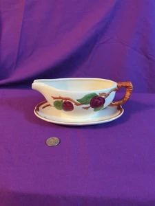 Franciscan Apple Gravy Boat Made in California Half Moon Stamp - Picture 1 of 9