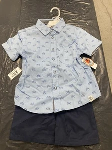 Boys 2 Piece Short Suit M5 Navy Blue Sky Blue - Picture 1 of 1