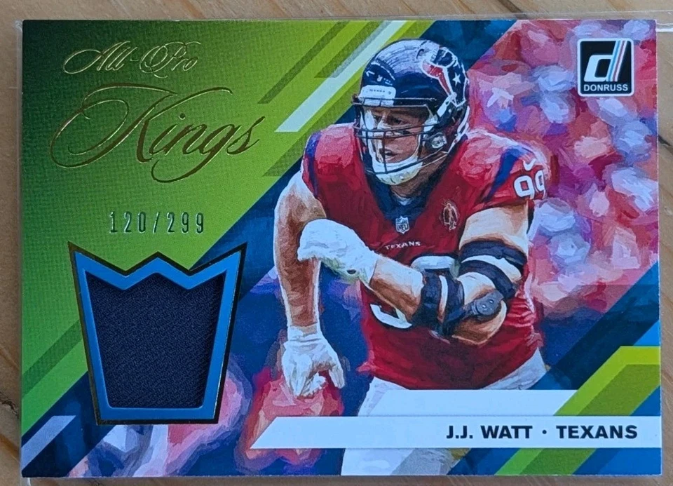 Donruss JJ Watt All Pro Kings 2018 parche reproductor usado/299 impresión corta SP Foto 1 de 1