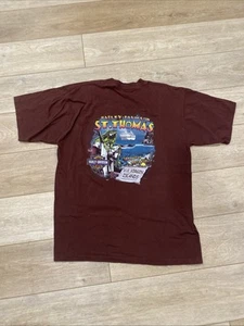 T-shirt Harley Davidson nera XL St. Thomas Isole Vergini Americane 1998 punto singolo - Foto 1 di 7