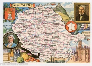 Cpsm . J.P.Pinchon. Department Français. French Geography .n ° 81. Tarn - Picture 1 of 2