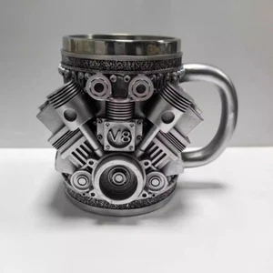V8 Engines Stainless Steel Cup,Personalized V Stainless Steel Coffee Mug - Picture 1 of 2