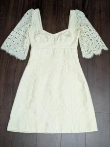 Abito Dolce & Gabbana D&G pizzo cotone bianco etichetta taglia 38 (US:S) autentico GIAPPONE - Foto 1 di 16