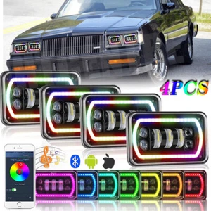 4PCS 4x6" LED Headlights Hi/Lo For Buick Regal Chevrolet Camaro Puick 1982-1987 - Picture 1 of 10