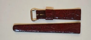 Vintage LUCIEN PICCARD 16mm Ladies R Burgundy Genuine Alligator Strap 16x13 - Picture 1 of 4