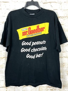 Camiseta negra XL vintage Hershey's Mr Goodbar para hombre puntada única EE. UU. - Imagen 1 de 4