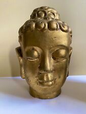 Antique - Vintage Buddha Head Gilded Terracotta