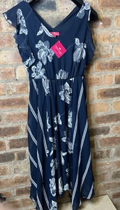 womens dress Frill Hem Maxi Dress uk 10 blue new free postage B1 - Picture 1 of 9