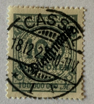 ALEMANIA 100 MILLONES SELLO SELLO DE SERVICIO EMBALAJE ORIGINAL CON CASSEL SON SOTN CANCELAR, INFLACIÓN Foto 1 de 2