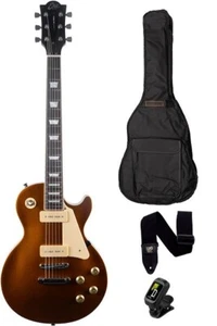 GUITARE ELECTRIQUE TYPE LP LEGER MICROS P90 GOLD EKO LS400-GLD + ACCESSOIRES - Imagen 1 de 5