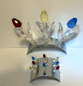 TULIPS! Swarovski Crystal, 3 Large Tulips w/Base + 9 Small Tulips w/Base - Picture 1 of 14
