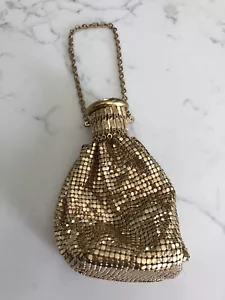 Vintage Whiting & Davis erweiterbar Top goldfarben Netz Handtasche Bettler Tasche Art Deco - Bild 1 von 10