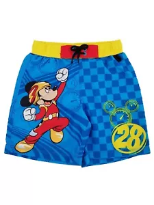 Disney Mickey and the Roadster Racers Boys Blue Swim Trunks Board Shorts 4 - Picture 1 of 2