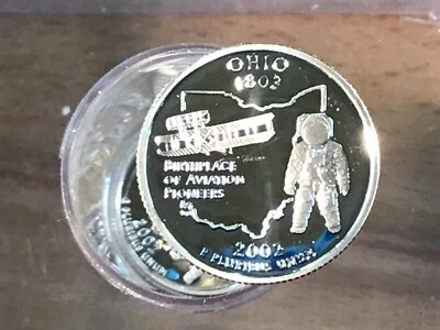 2002-S Ohio Statehood Silver Quarter DCAM Proof Roll of 40 Coins - Image 1 of 4