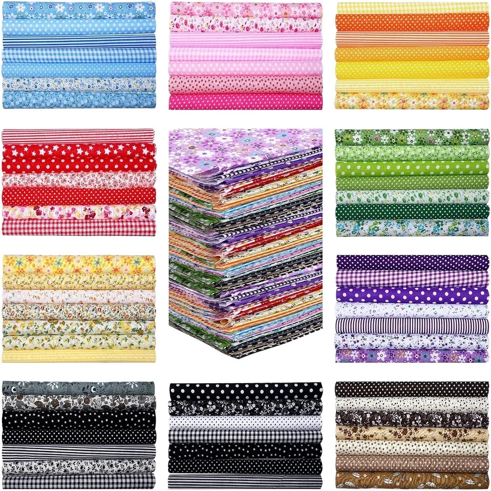 70pcs 10x10" Cotton Fabric Squares for Quilting Sewing DIY Patchwork Crafts - Image 1 of 4