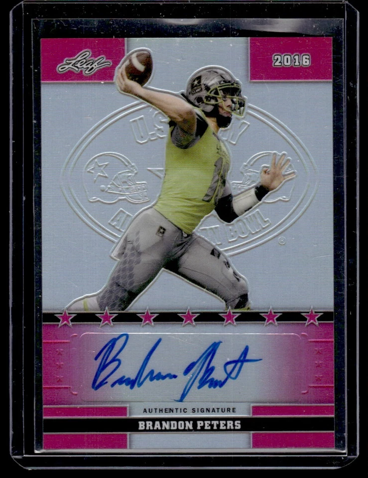 2016 Leaf Metal US Army Auto Flag Etch Purple Prismatic Brandon Peters #6 08/10 - Image 1 of 2