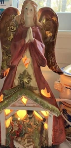 Angel Accent Lamp Christmas 10 Inches Tall Nativity - Picture 1 of 7
