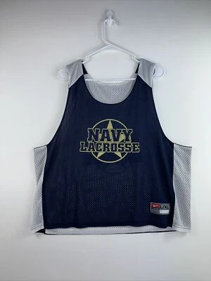 Nike Team Nike US Navy Lacrosse Reversible Blue White Mesh Jersey 399202-420 - Image 1 of 4