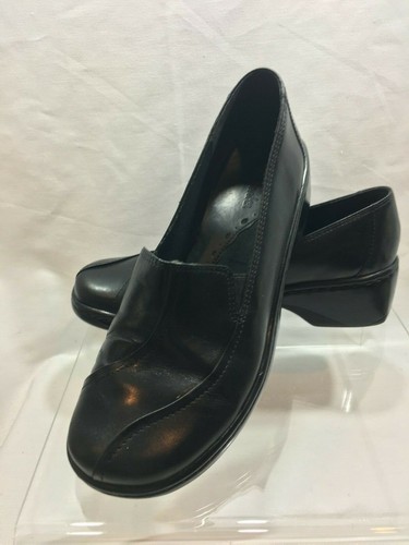 Mocassini neri Clarks da donna stile 70420 taglia 7 5 M in perfette condizioni