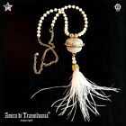 jewelry woman fashion necklace pendant art deco jellyfish beads ostrich feathers