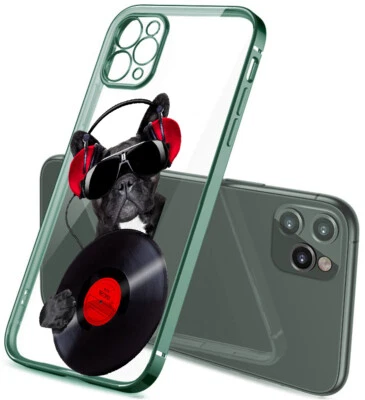 Custodia cover per iPhone 13 12 11 X 8 in Tpu morbido placcato Verde foglia U10 - Immagine 1 di 3