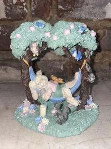 1996 Honeysuckle Hollow Figurine Dan D Lyon Rabbit Bunny Hammock Easter Decor - Picture 1 of 8