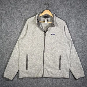 Patagonia Fleece Mens Large Gray Jacket Full Zip Thermal Thick Sweater - Picture 1 of 9