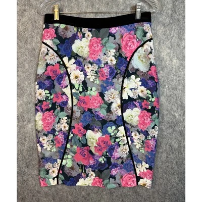 Falda Rebecca Minkoff Della Multicolor Estampado Floral abertura Línea A Talla 8 Usada en Excelente Condición  Foto 1 de 4