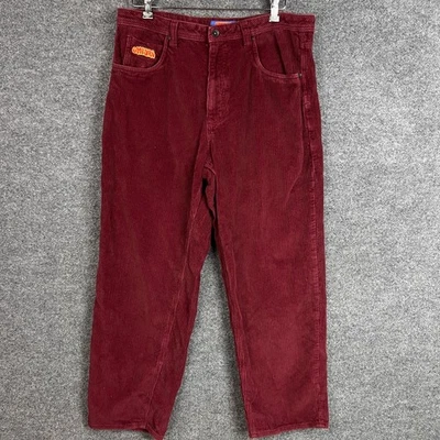 Empyre Corduroy Pants Burgundy Relax Leg Mens Size 34 Casual Wear - Image 1 of 4