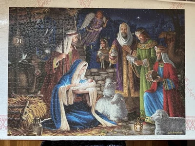 Cobble Hill 1000 Piece Puzzle Miracle In Bethlehem Liz Goodrich Dillon Nativity - Image 1 of 4