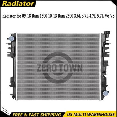 13129 Radiator for 2009-2018 Dodge Ram 1500 / 2019-2021 Classic 3.7L 4.7L 5.7L Foto 1 de 4