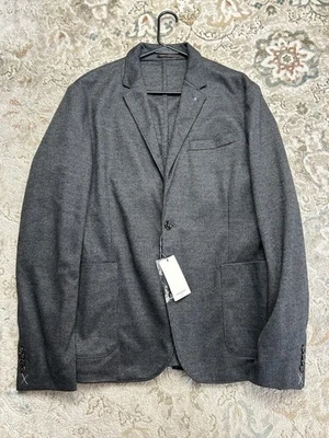 MANGO Smart Men's Slim Fit Blazer Jacket Herringbone Wool Blend Sz 46 BRAND NEW - Image 1 of 4