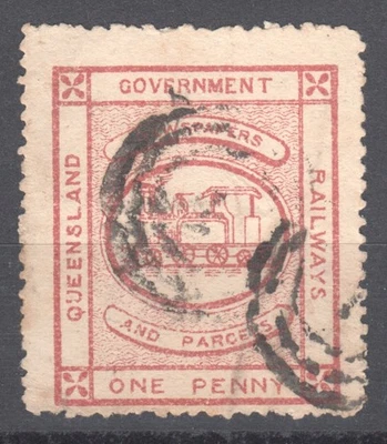 QUEENSLAND Railway Newspaper Parcel Revenue Fiscal Duty Tax Stamp - Image 1 of 2