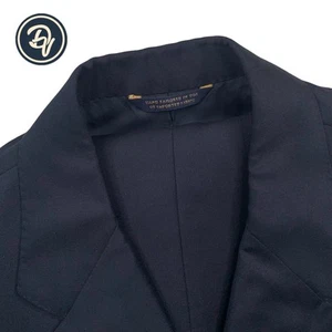 Mens 44 L Brooks Brothers Golden Fleece X Martin Greenfield Solid Navy Blue Suit - Picture 1 of 23