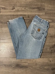 Vintage Carhartt Jeans 34x32 Blue Denim Made In Mexico Light Wear - Picture 1 of 11