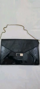 New With Tags Juno Black Handbag With Gold Chain Strap - Picture 1 of 4
