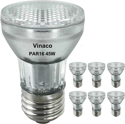 Vinaco PAR16 Bulb 120V, 6 Pack High Output Dimmable Par16 Flood Clear Glass  - Image 1 of 4