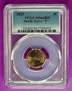 2023 1c Extra "V" VDBV Lincoln Scudo Centesimo PCGS MS64RD (903) - Foto 1 di 2