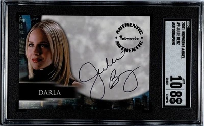 2001 Inkworks Angel Season 2 A9 Julie Benz As Darla Buffy SGC 8 Auto Grade 10 - Image 1 of 3
