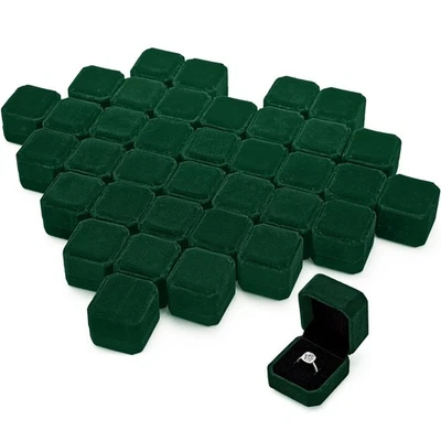 Laumoi 36 шт. бархатная шкатулка для колец свадебной церемонии помолвки ювелирных изделий шкатулки P... - Изображение 1 из 4