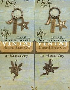 Lot A Vintaj Natural Brass Set Of 4 Pkgs Stamping Findings Charms Fairy Moon